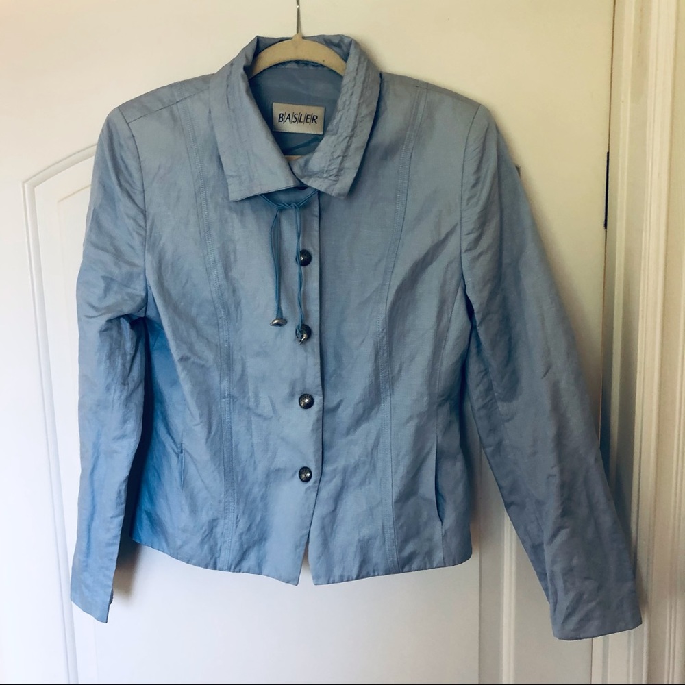 Basler Light Blue Linen Jacket - image 2